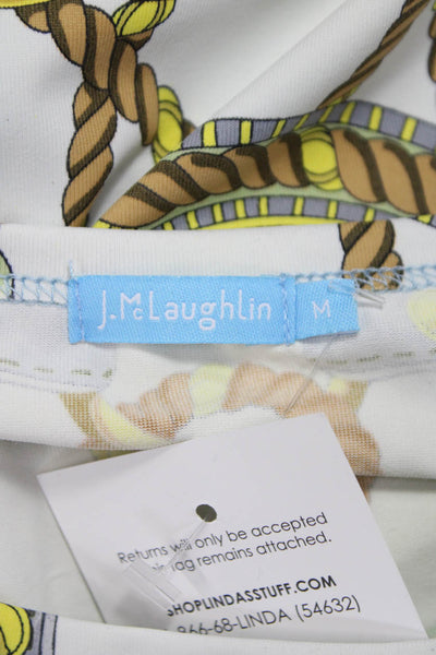 J. Mclaughlin Womens Classic Nautical Multi Crew 3/4 Sleeve Tee Size M