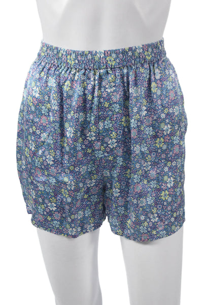 Frankies Bikinis Women Multicolor Floral Silk Pull On Shorts Size M