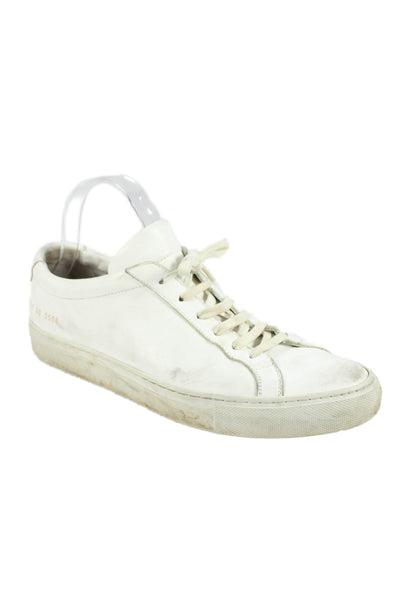 Common Projects Womens Leather Casual Sneakers White Size 10