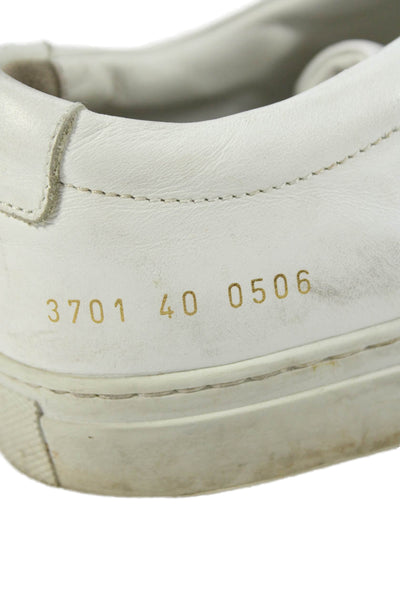 Common Projects Womens Leather Casual Sneakers White Size 10