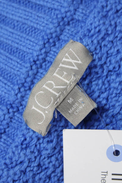J Crew Womens V Neck Pullover Sweater Blue Cotton Long Sleeve Size M