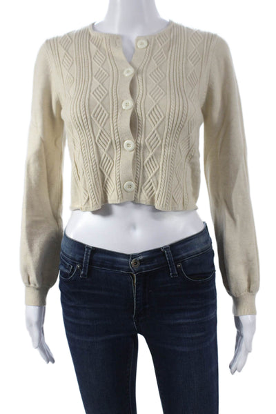Muche Et Muchette Womens Beige Geometric Cardigan Size One Size
