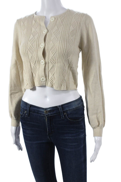 Muche Et Muchette Womens Beige Geometric Cardigan Size One Size