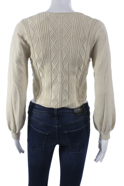 Muche Et Muchette Womens Beige Geometric Cardigan Size One Size