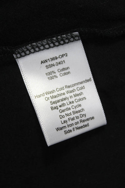 ATM Womens Petite Basic Black Cotton Crew Neck Long Sleeve T Shirt Size S