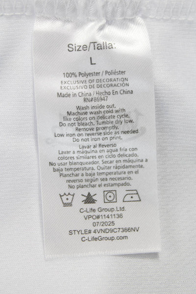 Von Dutch Unisex Adults Y2K White V-Neck Jersey T-Shirt Short Sleeve Size L
