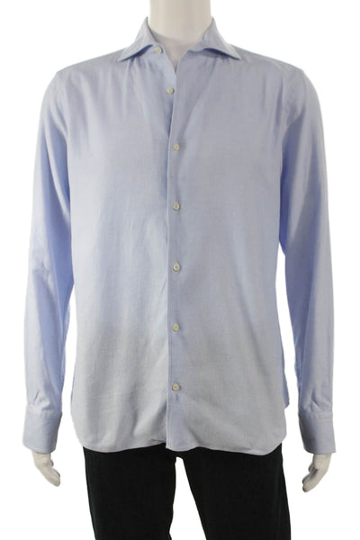 Boggi Womens Cotton Classic Button Down Shirt Blue Size L