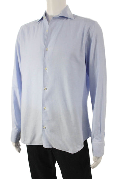 Boggi Womens Cotton Classic Button Down Shirt Blue Size L