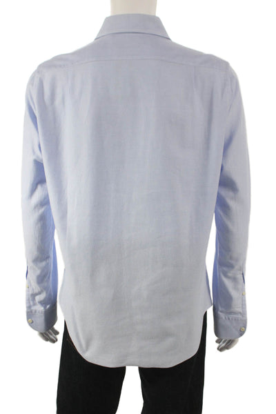 Boggi Womens Cotton Classic Button Down Shirt Blue Size L