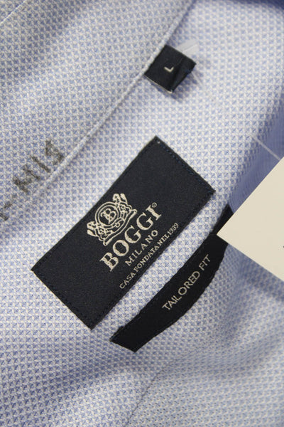 Boggi Womens Cotton Classic Button Down Shirt Blue Size L