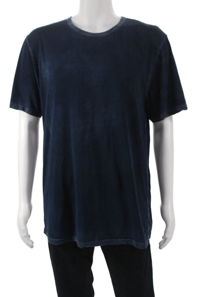 Cotton Citizen Men T-Shirt Blue Crew Neck Short Sleeve Supima Cotton Size XL