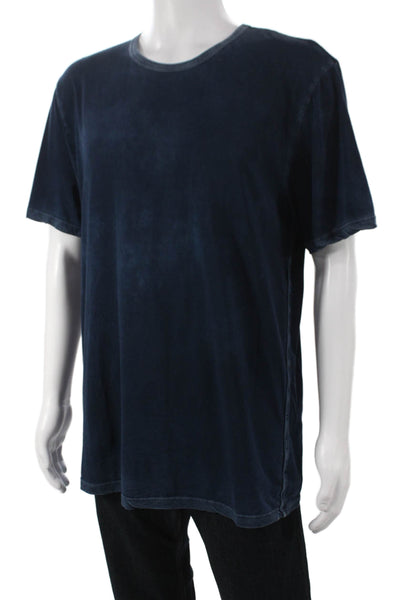 Cotton Citizen Men T-Shirt Blue Crew Neck Short Sleeve Supima Cotton Size XL
