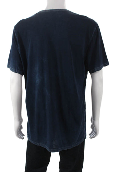 Cotton Citizen Men T-Shirt Blue Crew Neck Short Sleeve Supima Cotton Size XL