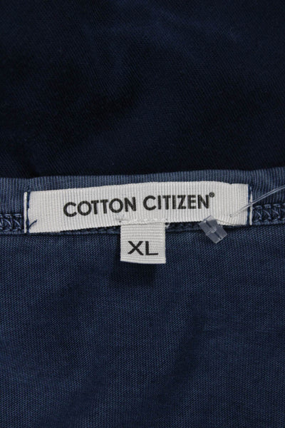 Cotton Citizen Men T-Shirt Blue Crew Neck Short Sleeve Supima Cotton Size XL
