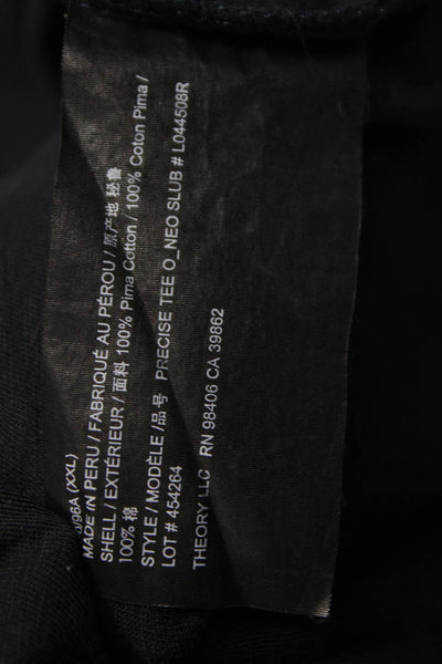 Theory Mens Black Pima Cotton T-Shirt Short Sleeve Crew Neck Size 2X