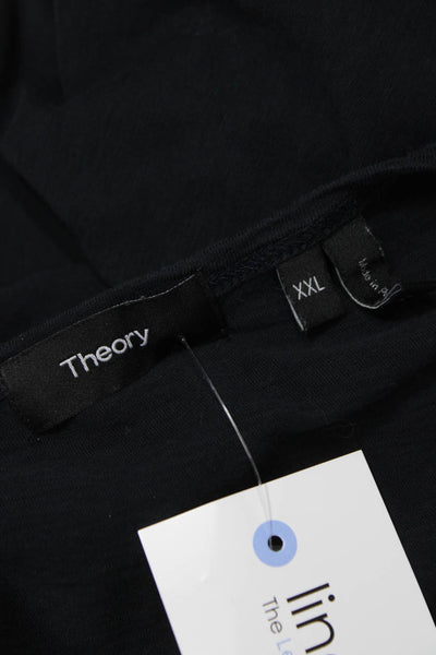 Theory Mens Black Pima Cotton T-Shirt Short Sleeve Crew Neck Size 2X