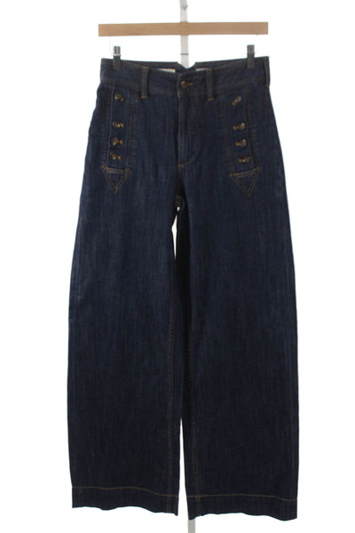 Pilcro and the Letterpress Anthropologie Womens Wide-Leg Jeans Blue Size 26
