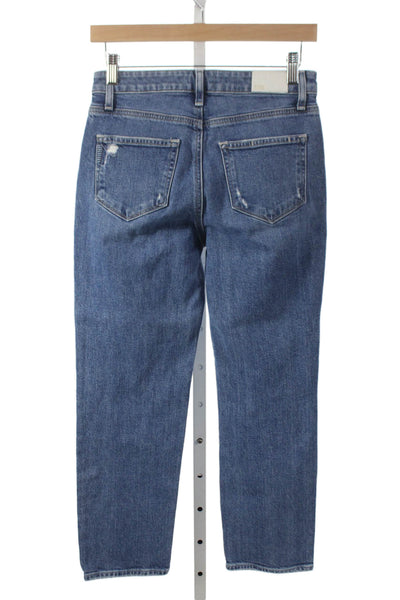 Paige Women Straight Jeans Blue Low Rise Button Fly Size 25