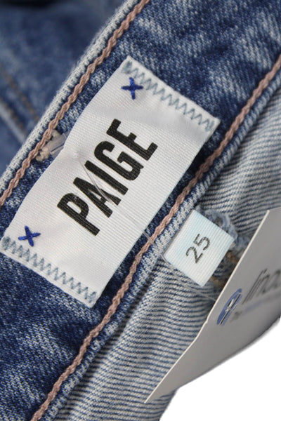 Paige Women Straight Jeans Blue Low Rise Button Fly Size 25