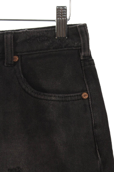 One Teaspoon Women Cut-Off Shorts Black 100% Cotton Button Size 26