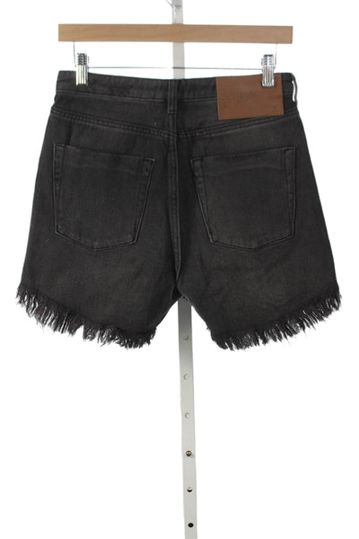 One Teaspoon Women Cut-Off Shorts Black 100% Cotton Button Size 26