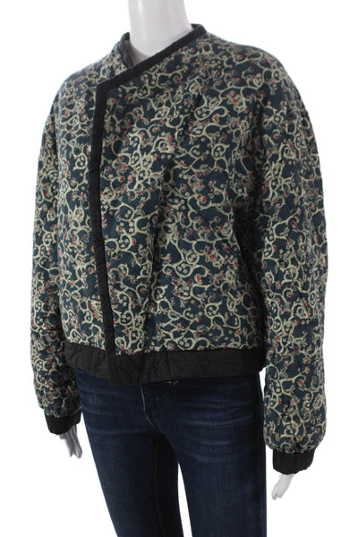 Isabel Marant Etoile Womens Quilted Floral Cotton Jacket Green Size 38