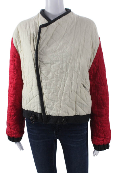Isabel Marant Etoile Womens Quilted Floral Cotton Jacket Green Size 38