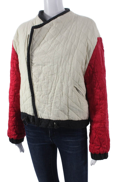 Isabel Marant Etoile Womens Quilted Floral Cotton Jacket Green Size 38