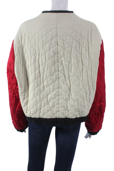 Isabel Marant Etoile Womens Quilted Floral Cotton Jacket Green Size 38