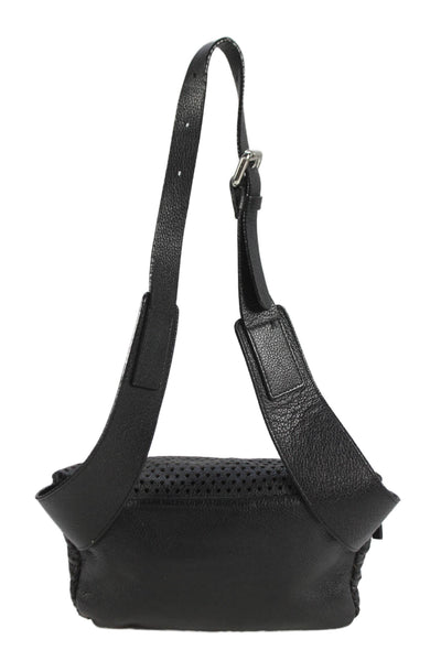 Rachel Comey Womens Perforated Leather Zipper Front Belt Bag Black