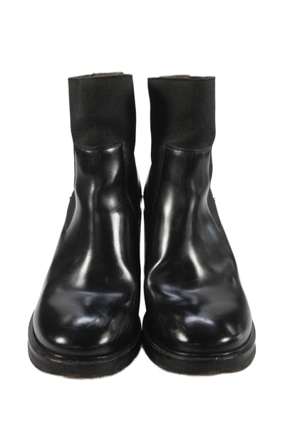 ACNE Studios Womens Patent Leather Gold Tone Ankle Boots Black Size 40 10