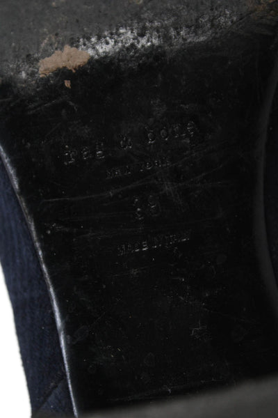 Rag & Bone Womens Suede Corduroy Ankle Boots Navy Blue Size 39 9