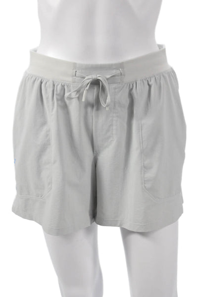 Lululemon Women Athletic Gray Polyester Drawstring Shorts Size S