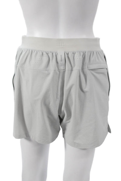 Lululemon Women Athletic Gray Polyester Drawstring Shorts Size S