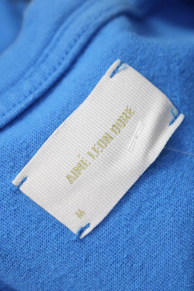 Aime Leon Dore Mens Muscle Tee Blue Graphic Cotton Sleeveless Crew Neck Size M