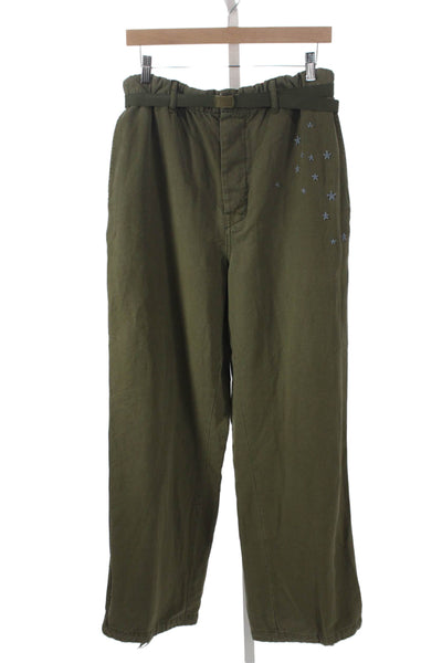 Dr. Collectors Unisex Adults Chino Pants Green Cotton Geometric Size M