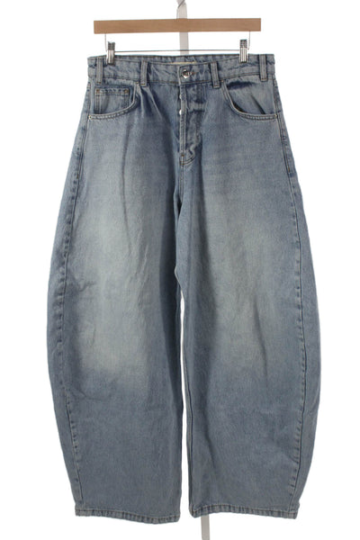 MNML Mens Baggy Jeans Blue Cotton High Rise Button Fly Size 31
