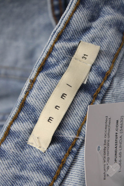 MNML Mens Baggy Jeans Blue Cotton High Rise Button Fly Size 31