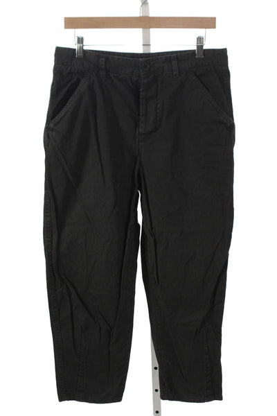 Allsaints Unisex Adults Carpenter Pants Black Cotton Button Size 30