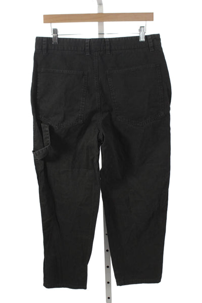 Allsaints Unisex Adults Carpenter Pants Black Cotton Button Size 30