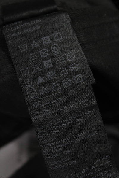 Allsaints Unisex Adults Carpenter Pants Black Cotton Button Size 30