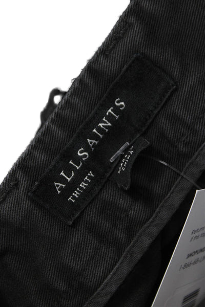 Allsaints Unisex Adults Carpenter Pants Black Cotton Button Size 30
