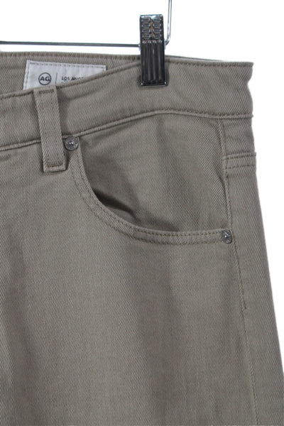 AG Adriano Goldschmied Womens Wide Leg Jeans Beige Low Rise 32in Size 28