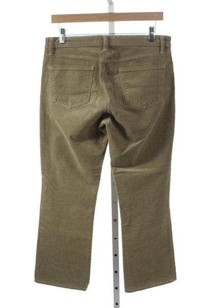 J Brand Womens Green Cotton Button Solid Pants Fall Size 29