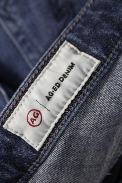 AG-ED Denim Womens Skinny Jeans Blue Low Rise Cotton Button Size 28