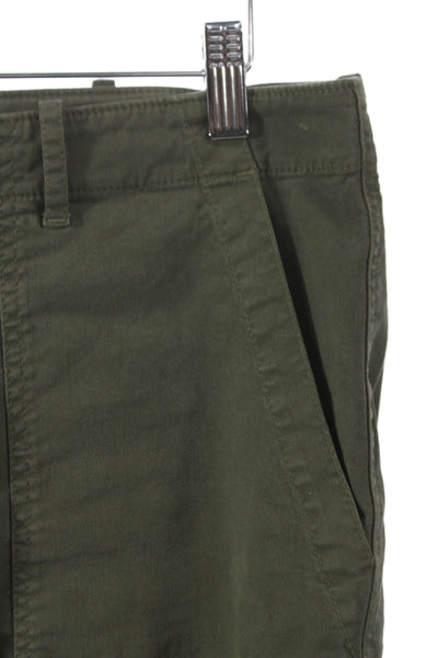 Nili Lotan Womens Cargo Pants Green Cotton Size 8