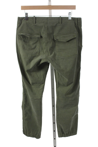 Nili Lotan Womens Cargo Pants Green Cotton Size 8