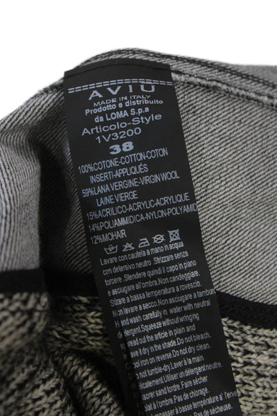 Aviu Women Basic Jacket Black Cotton Long Sleeve Zip Solid Fall Size 38