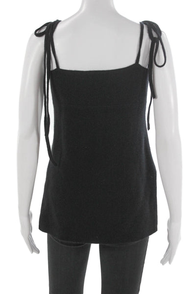 Something Navy Women Cashmere V-Neck Camisole Black Sleeveless Size M