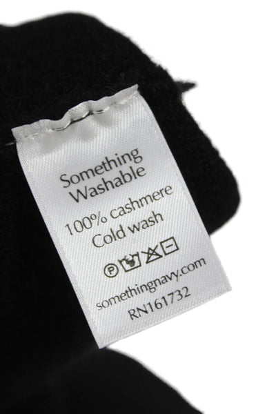 Something Navy Women Cashmere V-Neck Camisole Black Sleeveless Size M